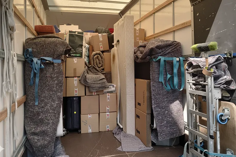 Moving goods in a van